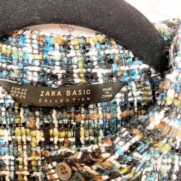 Zara Tweed Striped Button Down Shirt XS - Picture 5 of 8